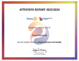 Attestato Presidenziale del Rotary International, 2023-2024